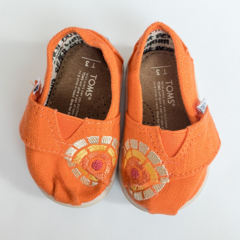 TOMS Toddler 3 Orange Shoes